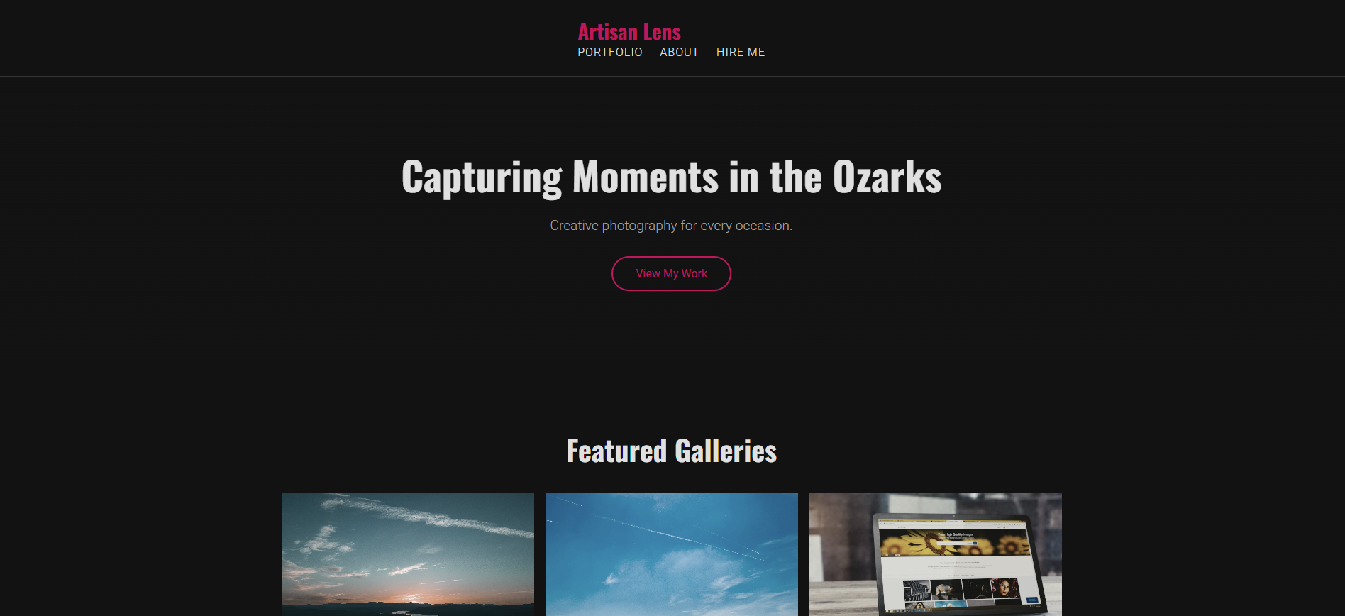 A creative website template for artists and photographers.