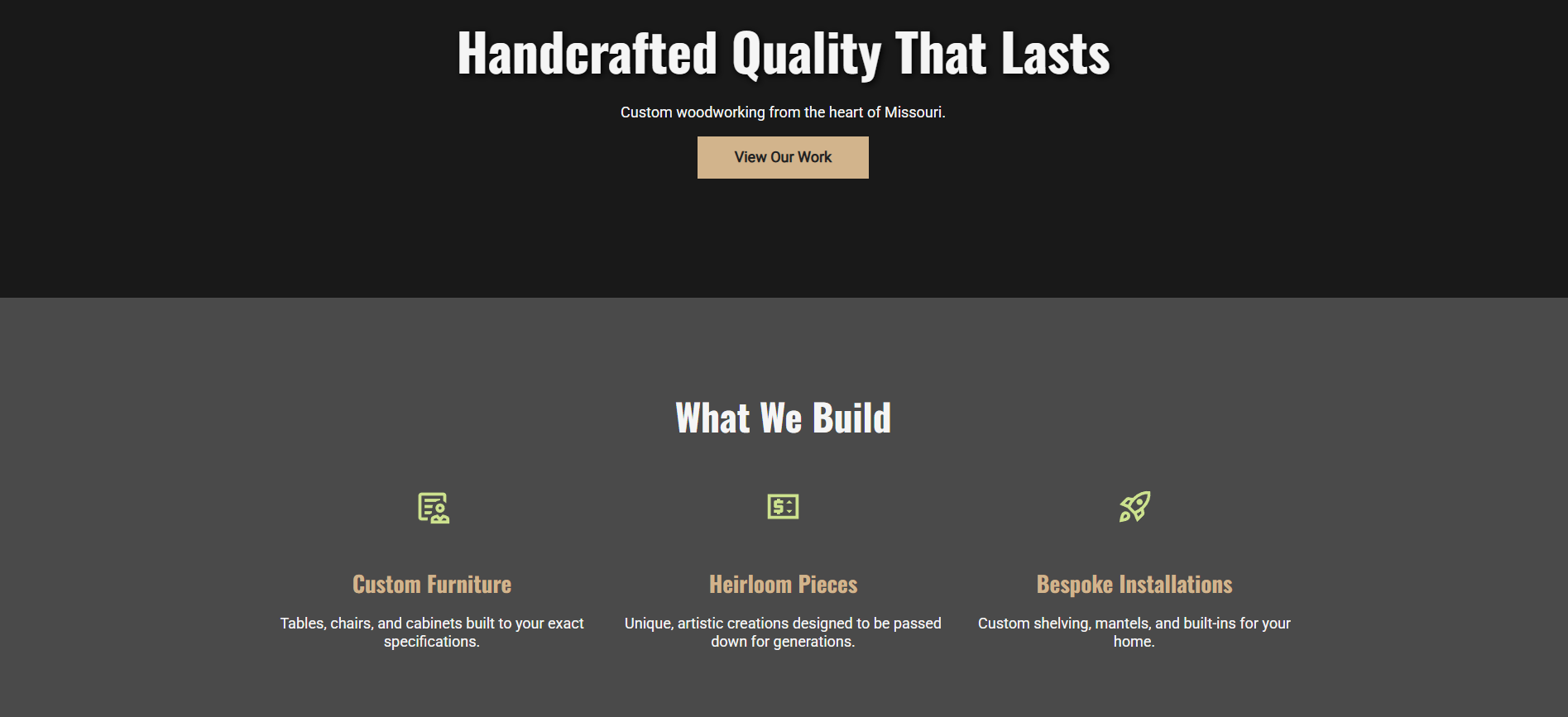 The Rustic website design concept
